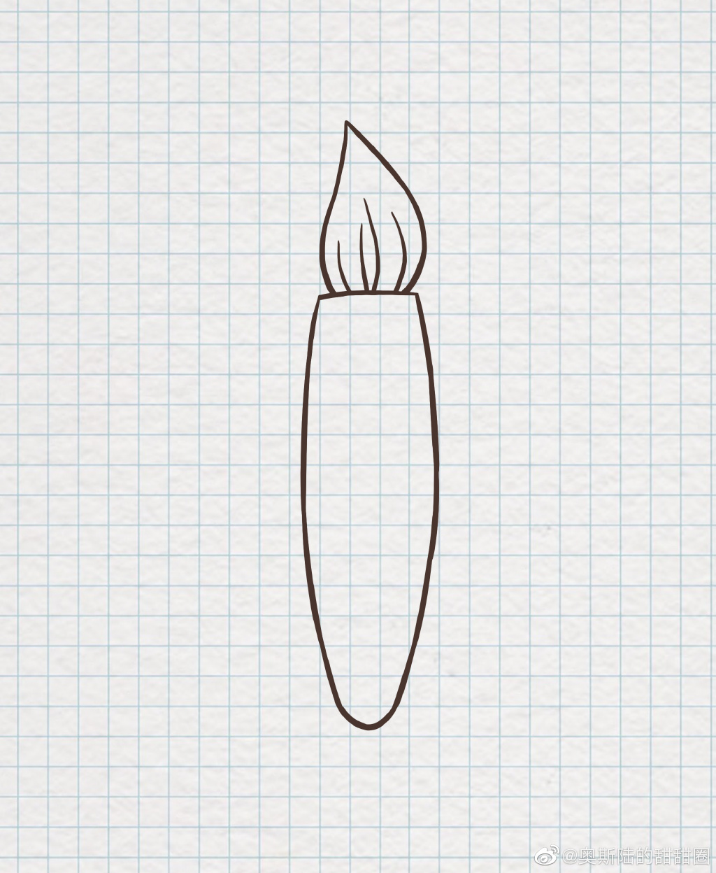 一支可爱的毛笔简笔画画法步骤 愿大家拥有神笔，答的全对！-图3