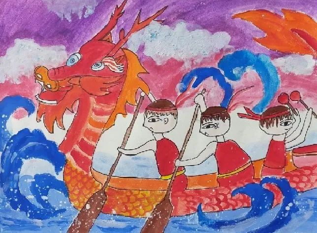 “童心绘端午 百人画龙舟”主题绘画三年级-图2