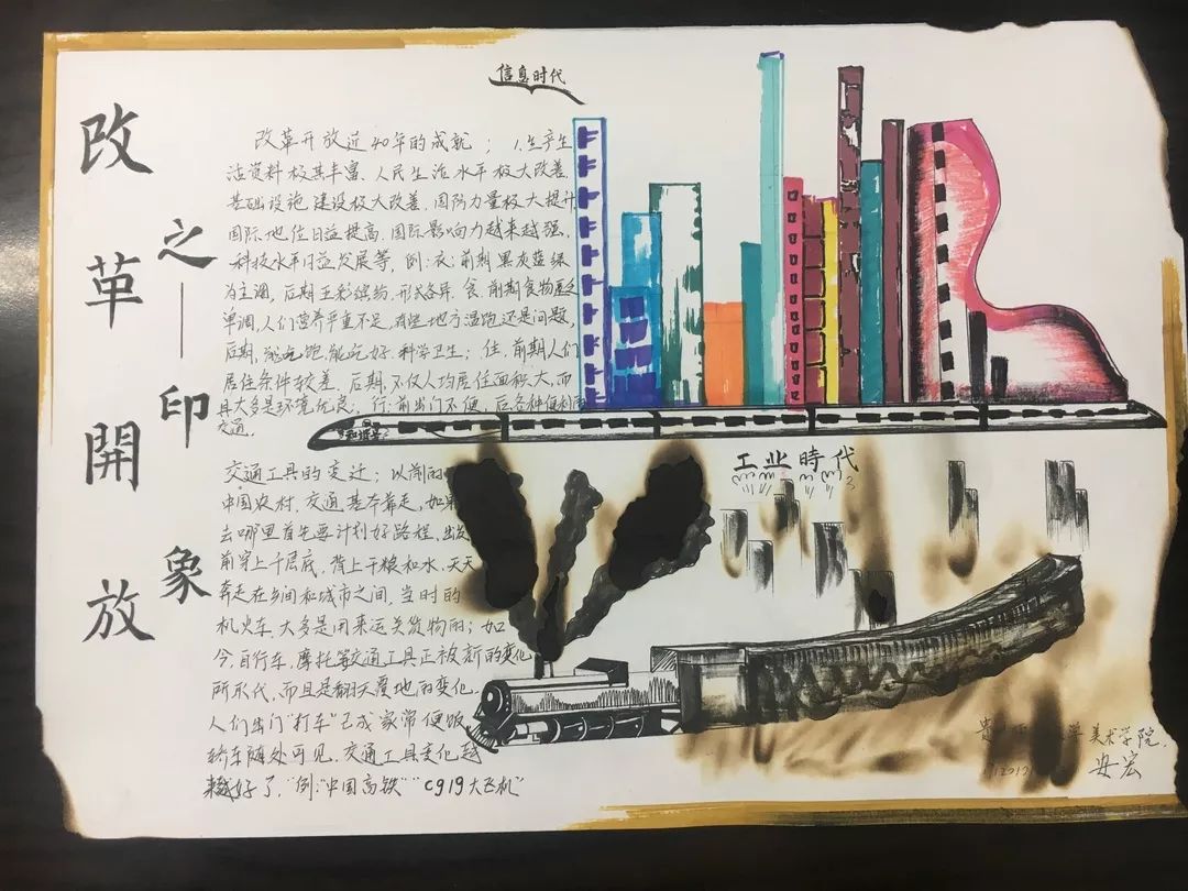 小学六年级进入新时代改革开新篇的手抄报教程-图5