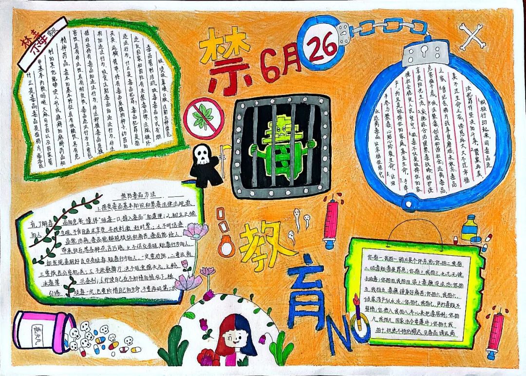 “珍爱生命 远离毒品”手抄报作品简单好看-图1