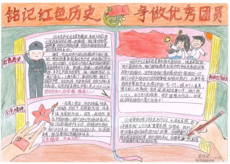 “以青春之画 纪念建团百年”手抄报优秀作品（中学组）-图2