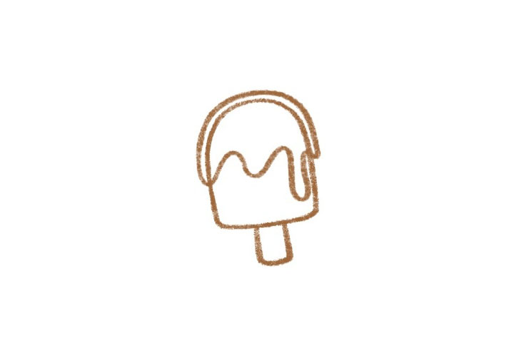 简单的抹茶雪糕简笔画画法-图2