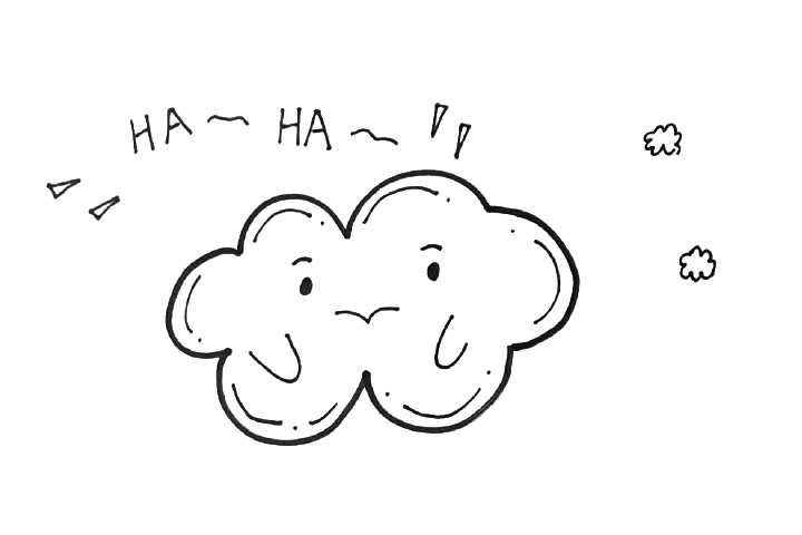 5张可爱的云朵表情简笔画图片-图3