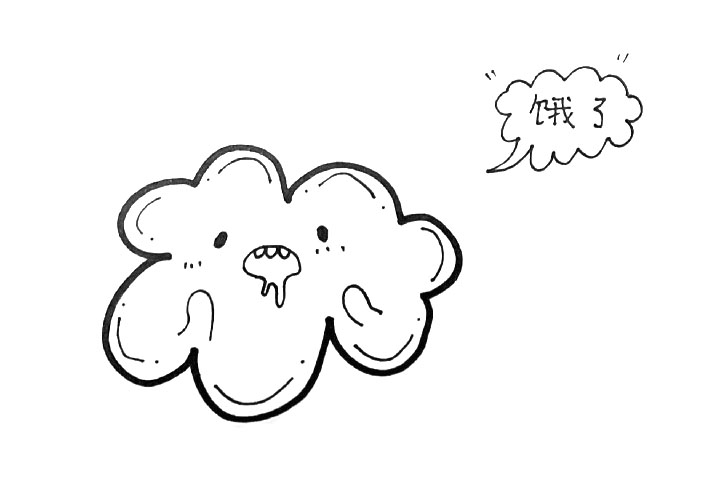 5张可爱的云朵表情简笔画图片-图5