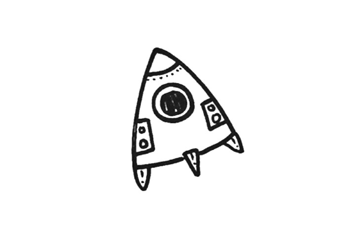 航天航空主题绘画元素简笔画图片-图3