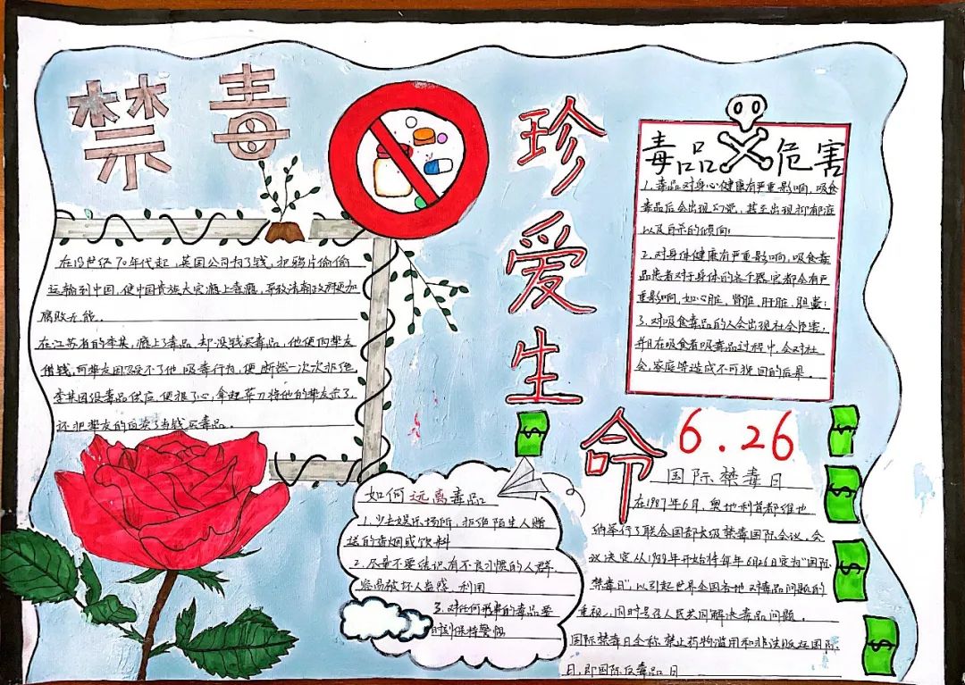 珍爱生命 远离毒品 向毒品说不主题手抄报怎么画-图3