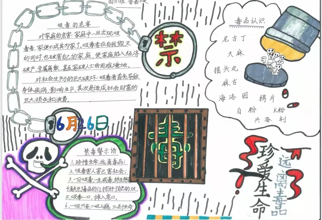 6.26国际禁毒日手抄报参赛作品（8张）-图1