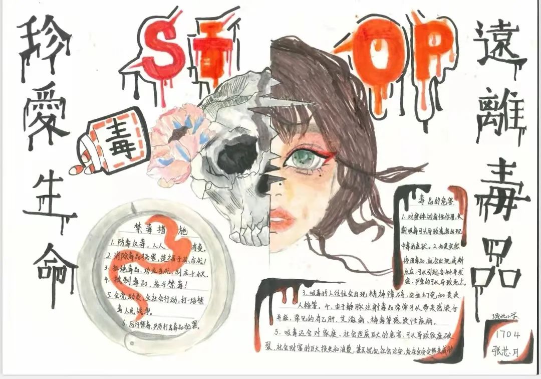 七年级禁毒宣传教育主题手抄报（8张）-图3