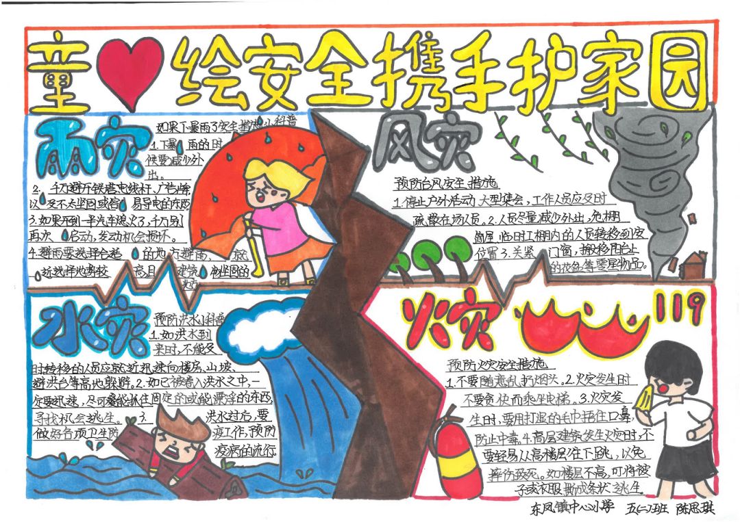 童心绘安全 携手护家园手抄报精选作品-图5