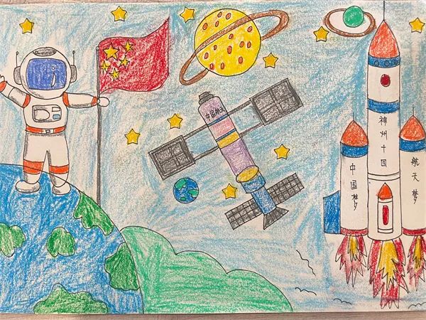 小学生我的航天梦主题绘画简单又漂亮-图5