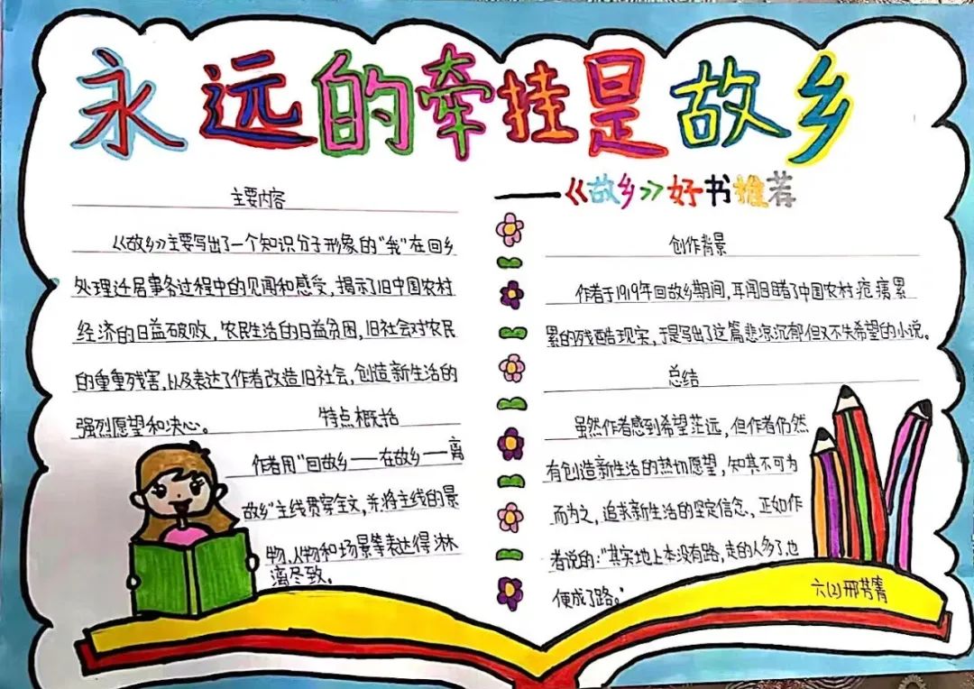 6年级好书推荐手抄报绘画-图6