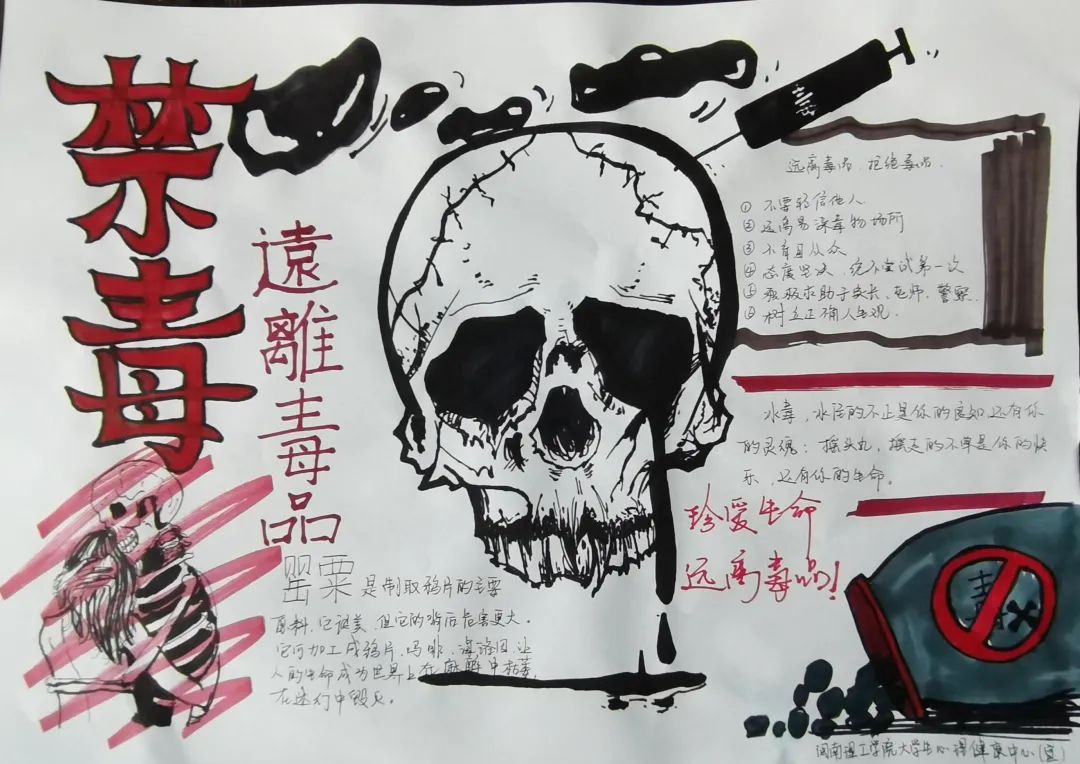 拒绝毒品主题手抄报5张-图1