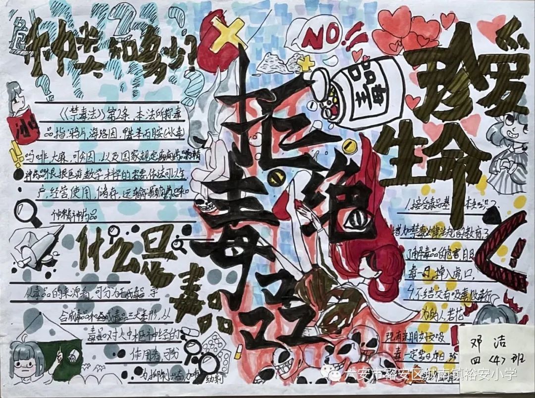 简单漂亮的禁毒宣传儿童绘画作品-图2