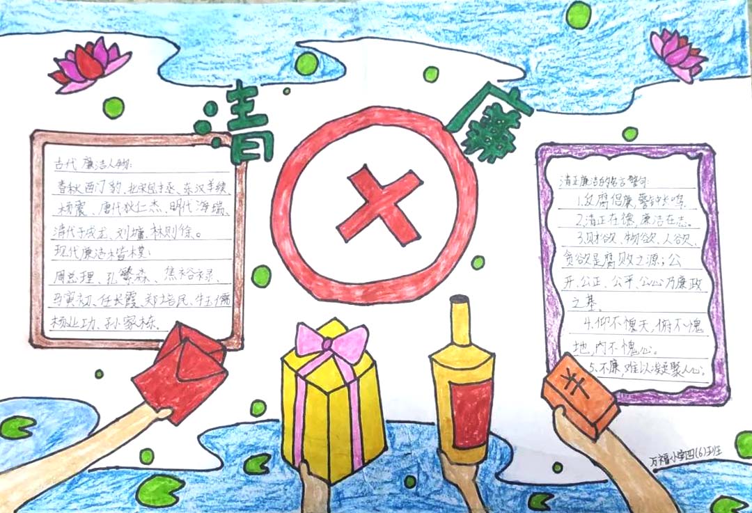 廉洁文化主题宣传手抄报精选（初中组）-图4