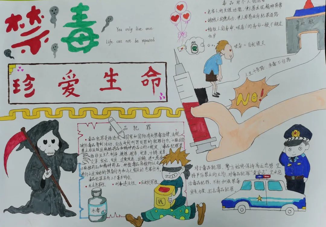 健康人生 绿色无毒主题手抄报获奖作品-图5