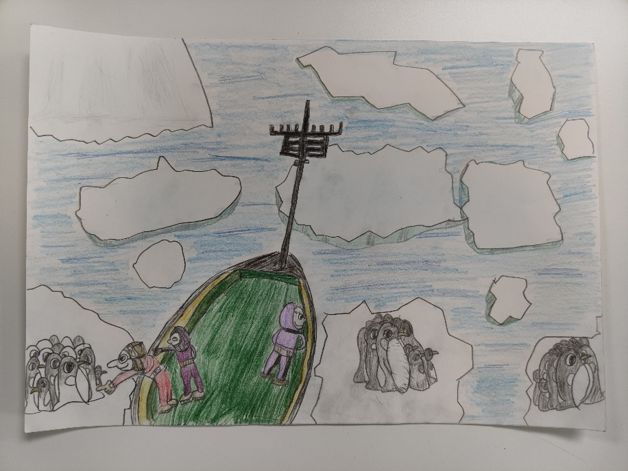 “守护海洋宝贝”亲子绘画作品-图3