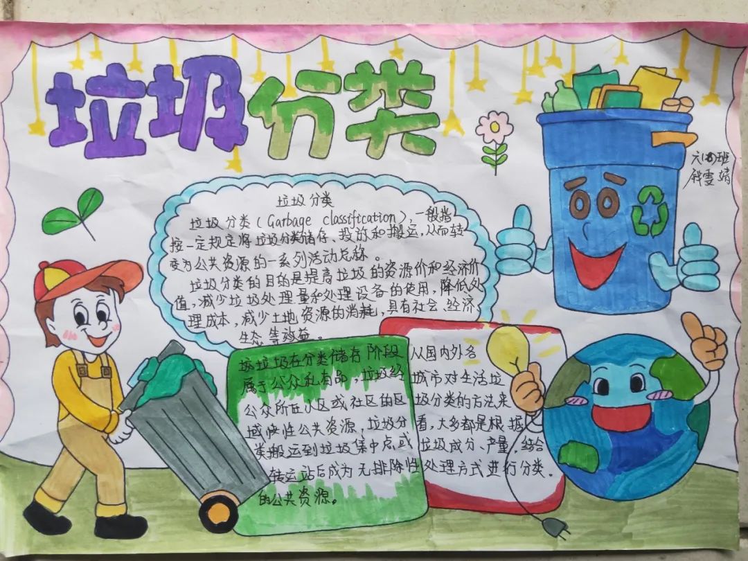”垃圾分类我先行“垃圾分类主题手抄报小学-图2