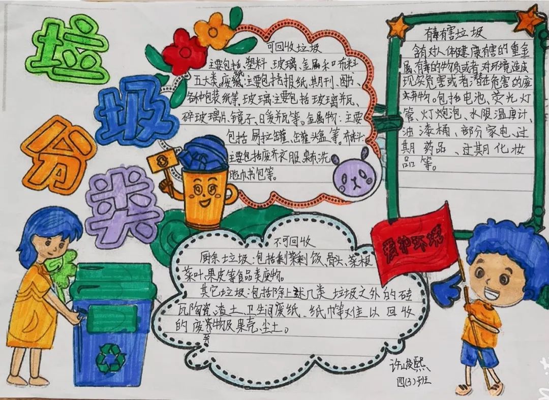 关于“垃圾分类我们在行动”主题手抄报6张-图5