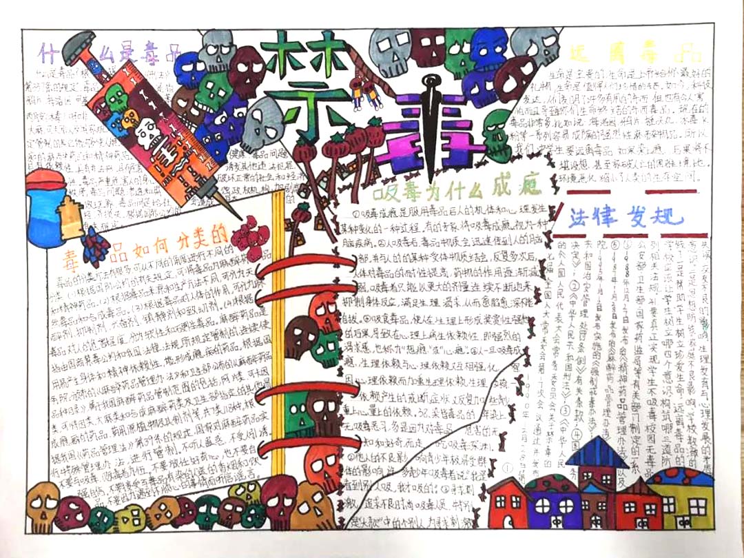 “珍爱生命 向毒品说不”禁毒主题手抄报八年级-图1