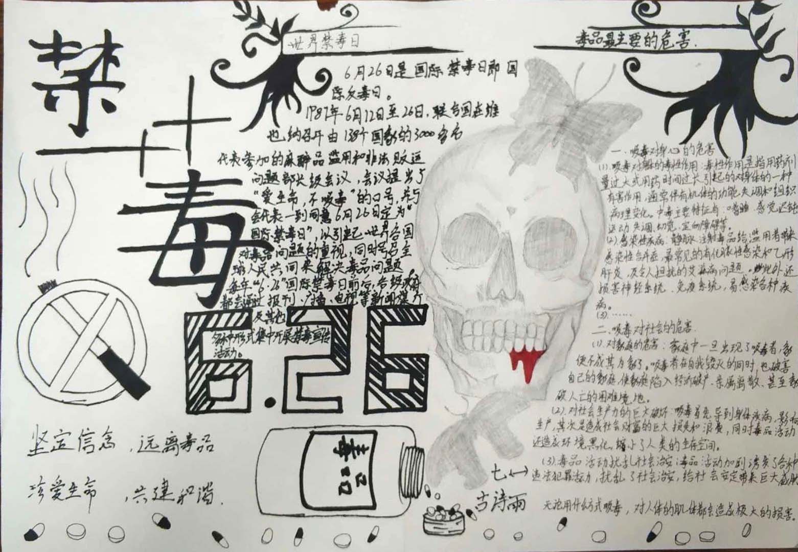 三年级禁毒绘画获奖作品欣赏-图1
