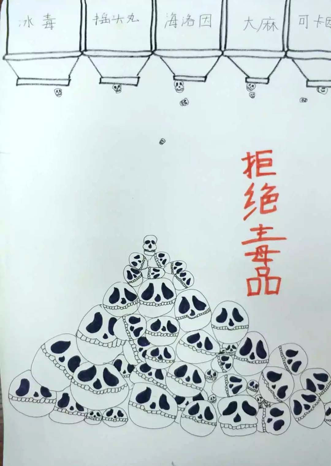 三年级禁毒绘画获奖作品欣赏-图2