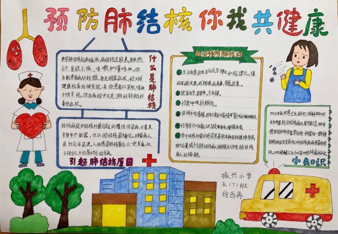 携手预防结核 守护校园健康手抄报5张-图3