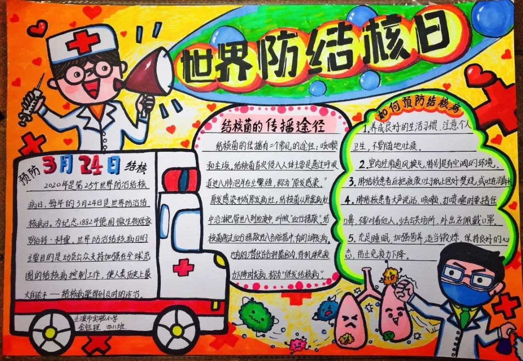 携手预防结核 守护校园健康手抄报5张-图4