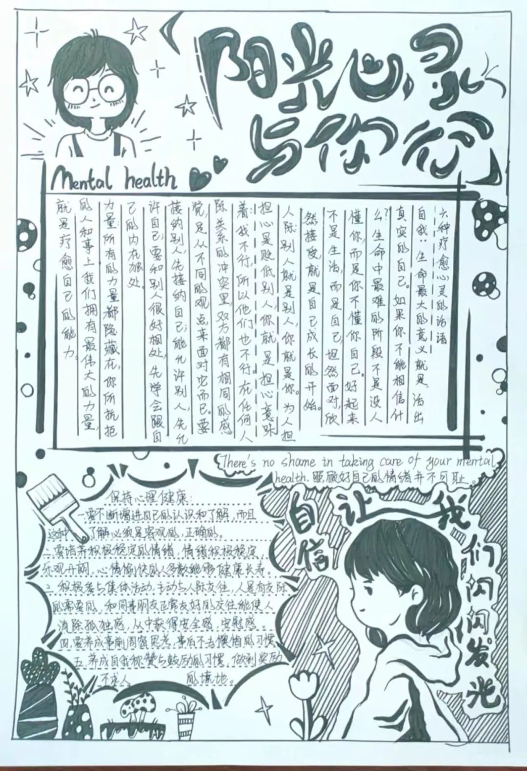 小学生心理健康宣传手抄报5张-图5