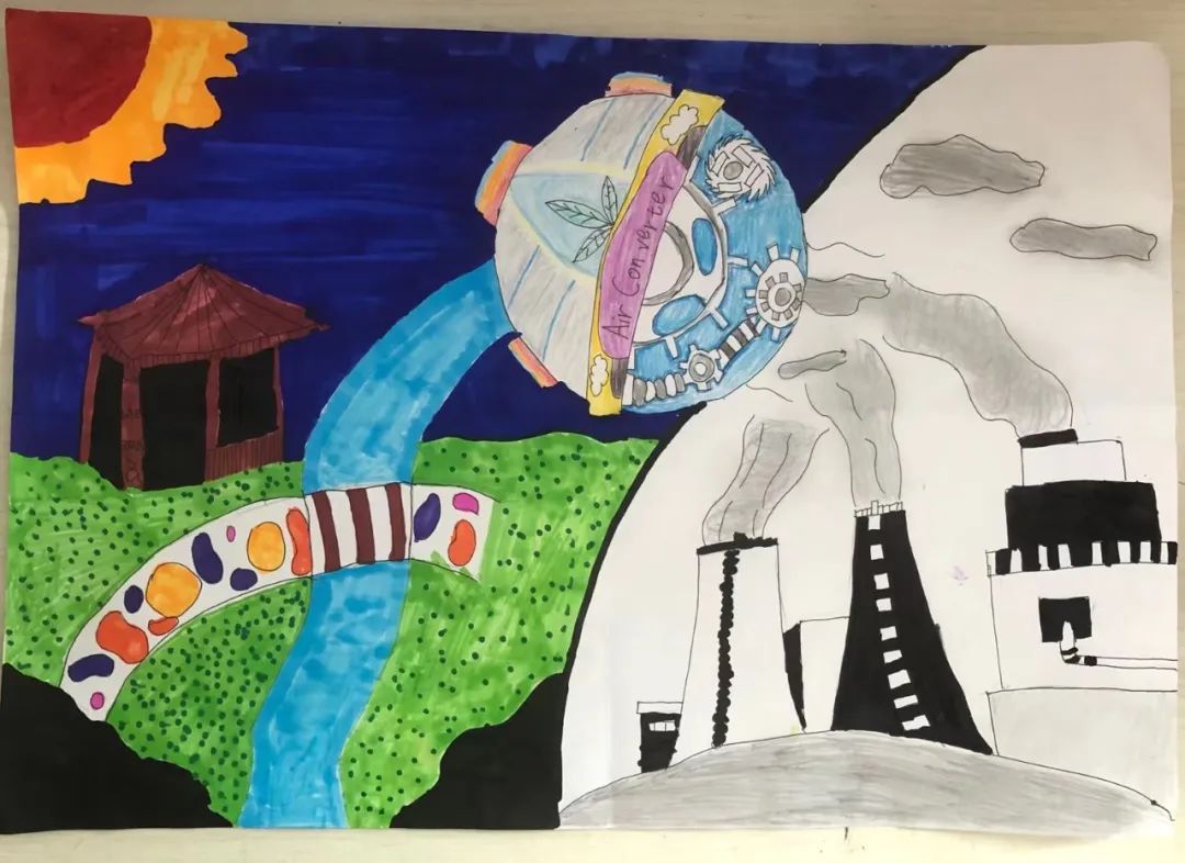 简单又漂亮的气候与环境主题绘画作品-图3