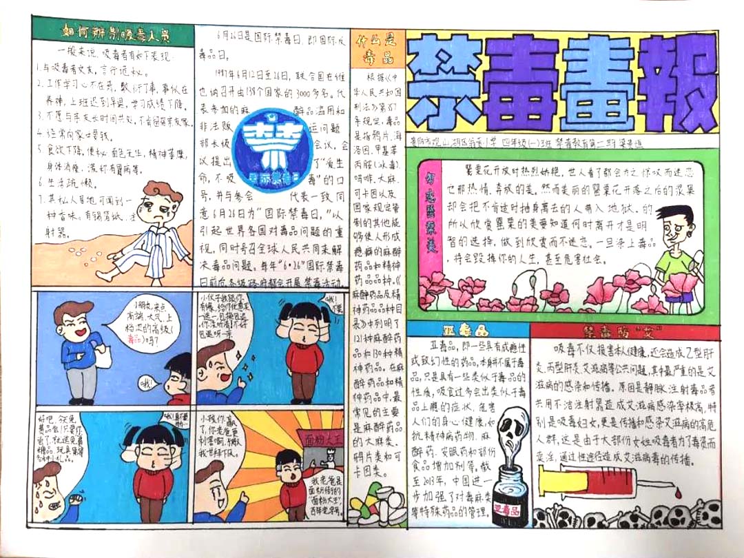 ”拒绝毒品 关爱未来“初中禁毒手抄报欣赏-图6