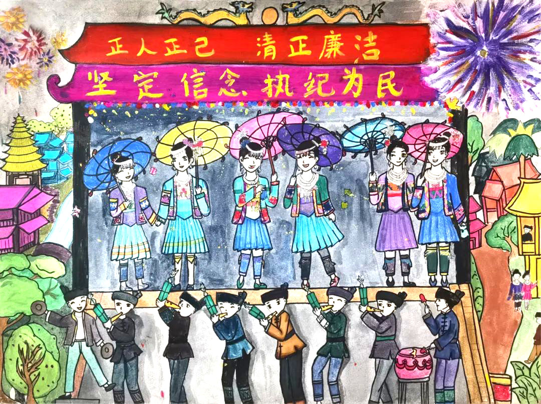 迎接党的二十大胜利召开 喜迎二十大优秀绘画作品中学组-图6