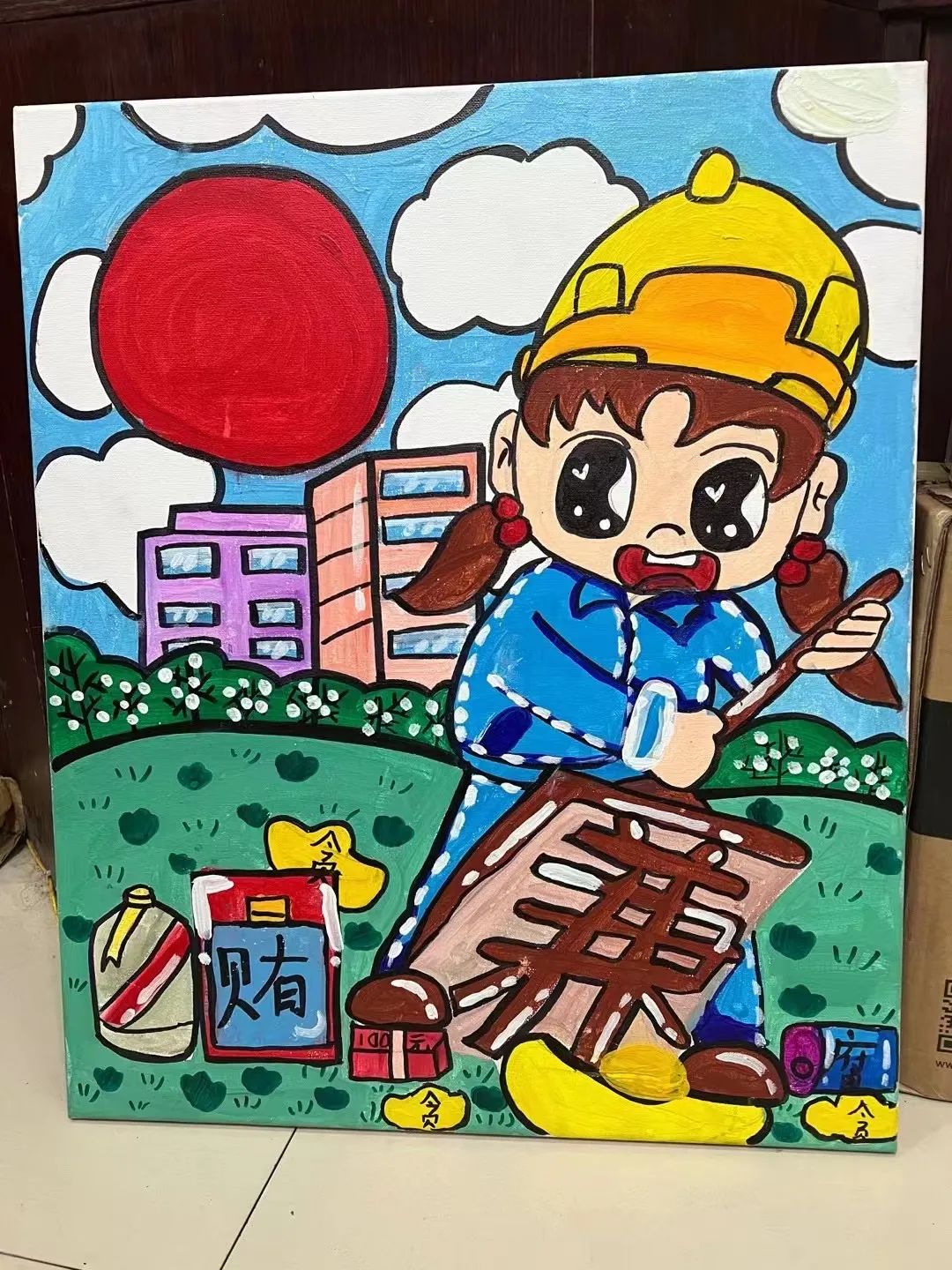 一朵朵清“莲”摇曳生辉，一个个廉字隐在画中-图3