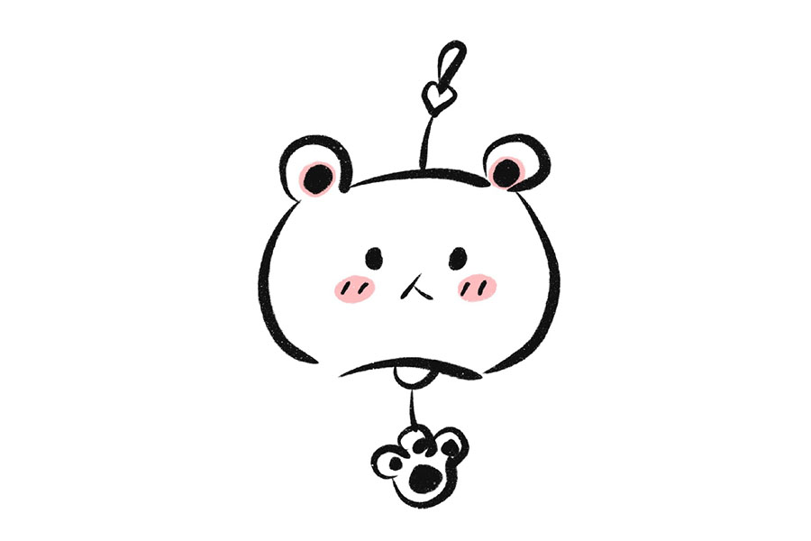 一组简单可爱的动物小风铃简笔画图片-图3