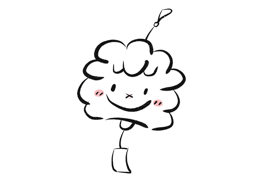 一组简单可爱的动物小风铃简笔画图片-图4