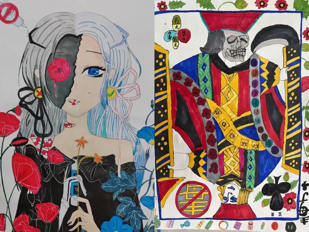 “无毒有我 健康人生”禁毒宣传绘画三年级-图6