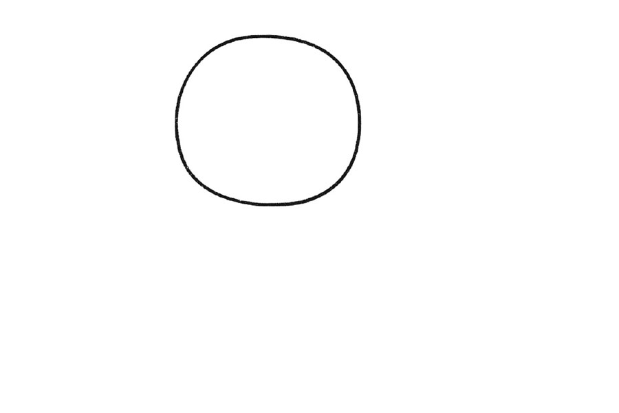 坐在月亮上的太空人简笔画画法步骤-图1