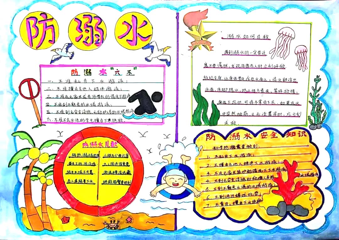 二年级防溺水手抄报简单又漂亮6张-图4