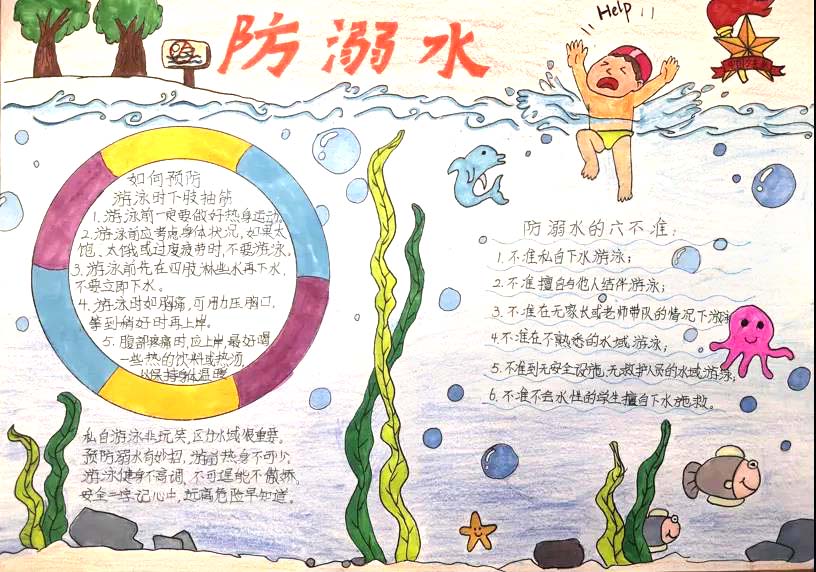 二年级防溺水手抄报简单又漂亮6张-图5
