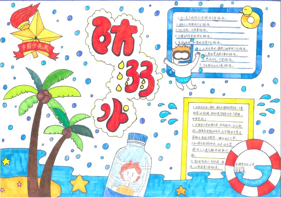 青春自护 防溺水宣传手抄报精选作品-图5