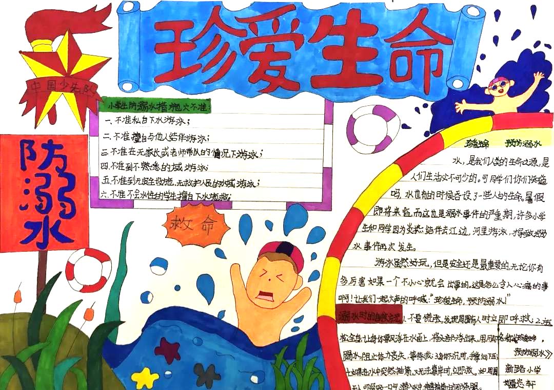 关于防溺水小报这样画最好看-图1