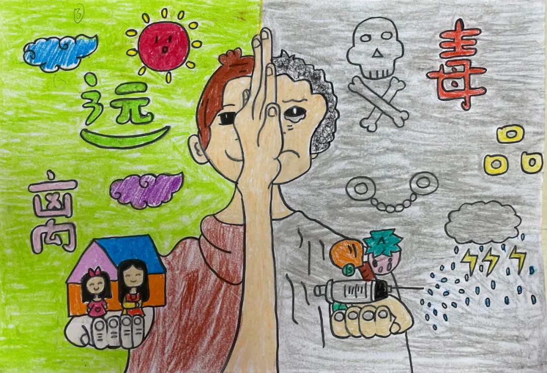 5张初中生禁毒绘画优秀作品-图2
