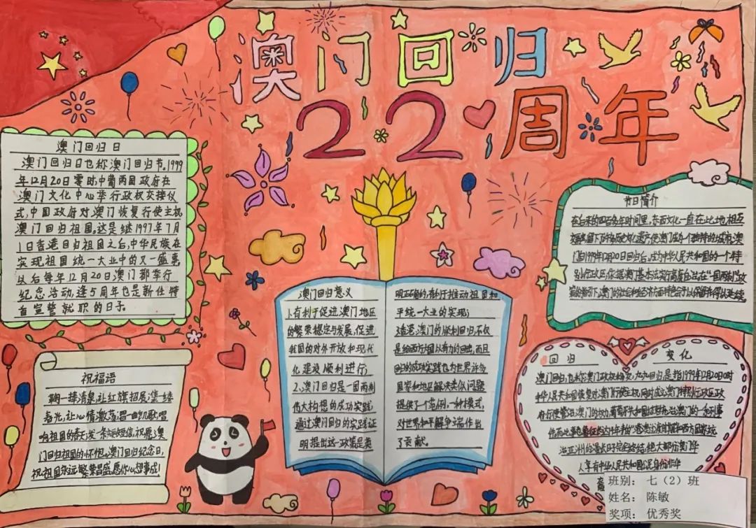 庆祝澳门回归23周年手抄报一等奖（8张）-图7