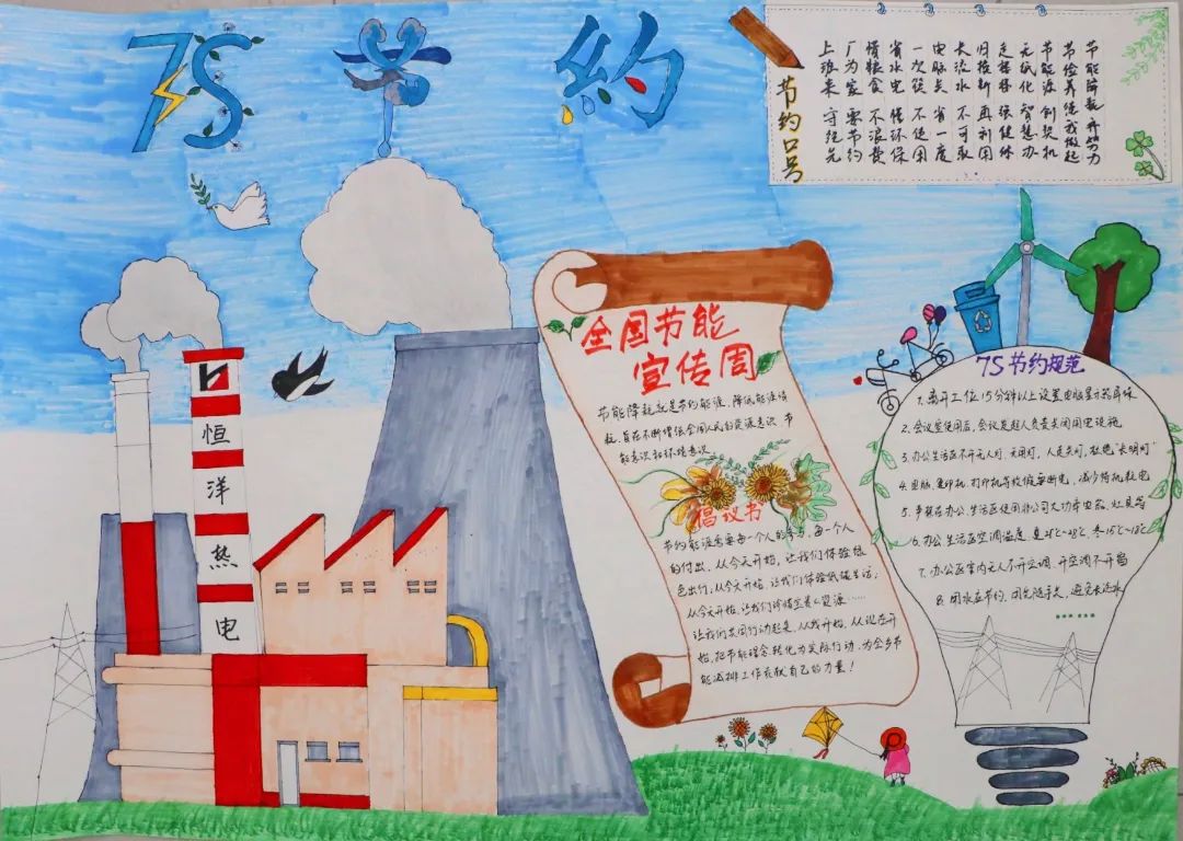9张简单又漂亮的节能环保手抄报-图4