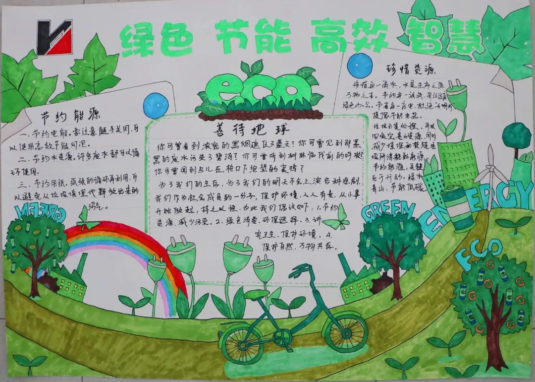 9张简单又漂亮的节能环保手抄报-图5