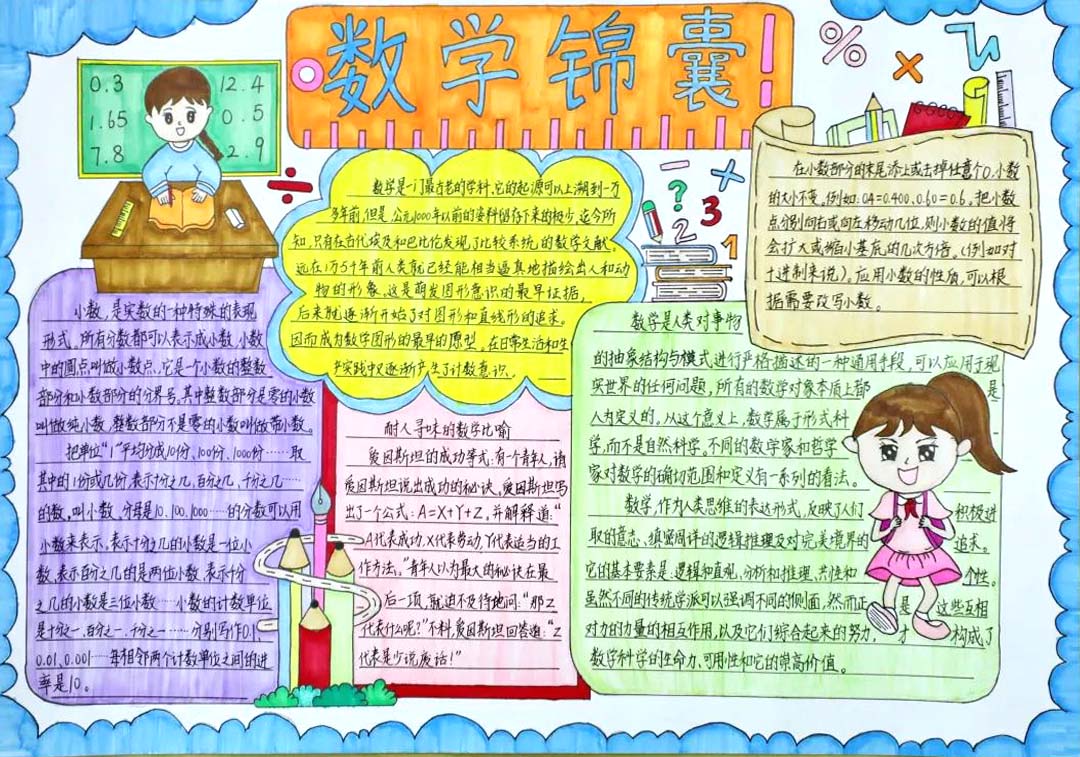 6张数学学科手抄报一等奖作品-图2