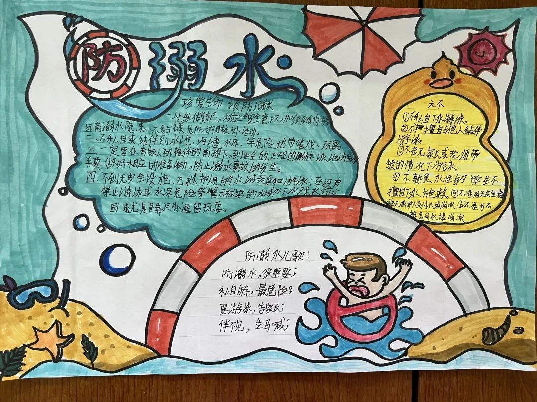 关于夏天防溺水的手抄报图片-图2