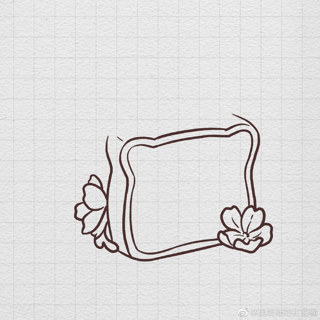 樱花三明治简笔画画法步骤-图2