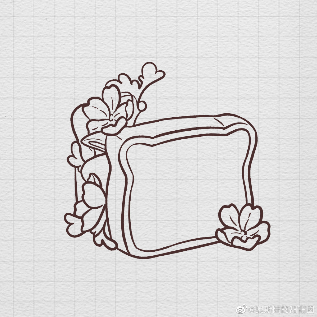 樱花三明治简笔画画法步骤-图4