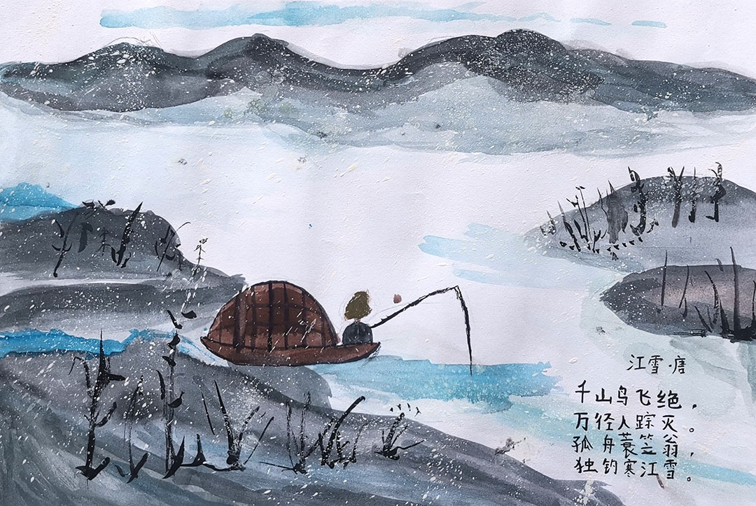 5张漂亮的江雪诗意画图片-图5