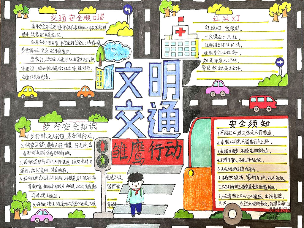 ”珍爱生命 文明出行“交通安全手抄报精选-图6